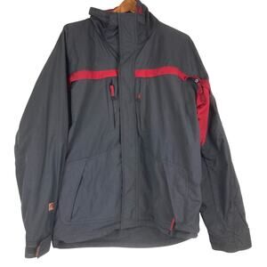 Ripzone Core 1000mm Jacket Gray Red Water Repellant Ski Snow Outdoors - NO HOOD